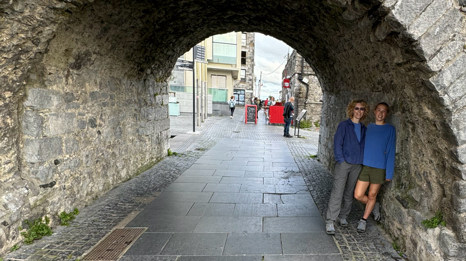 The Spanish Arch in Galway creating a tunnel effect giving the perspective of focus for what is on the far side.