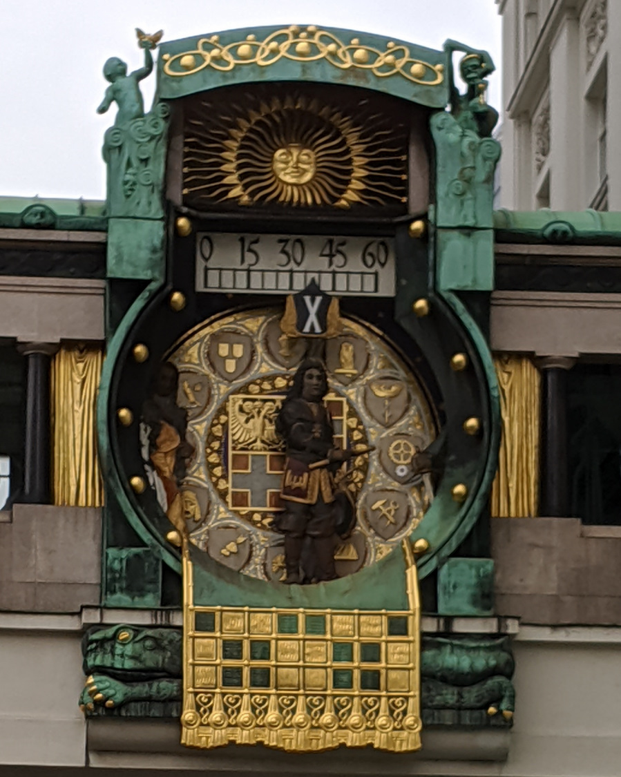The Anker Clock located in Vienna Austria.